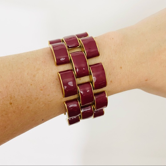 NWT J Crew layered ruby red statement bracelet